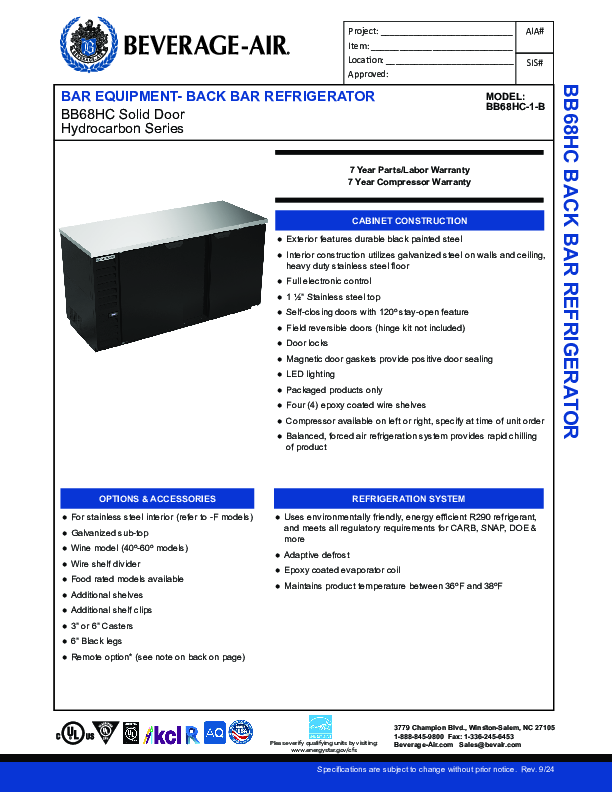 Cutsheet