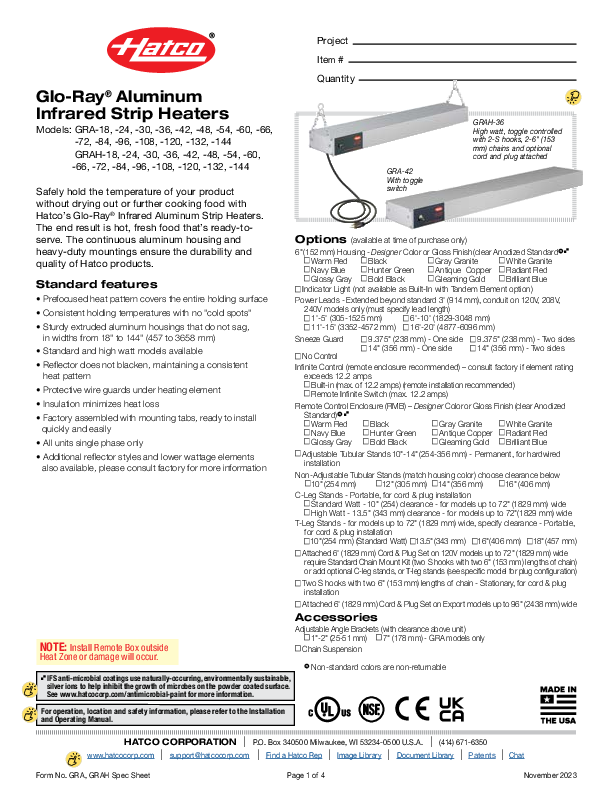 Cutsheet