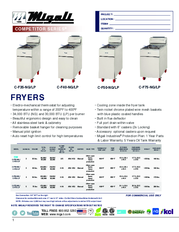 Cutsheet