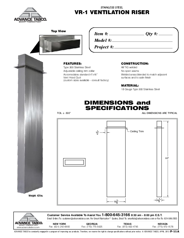 Cutsheet