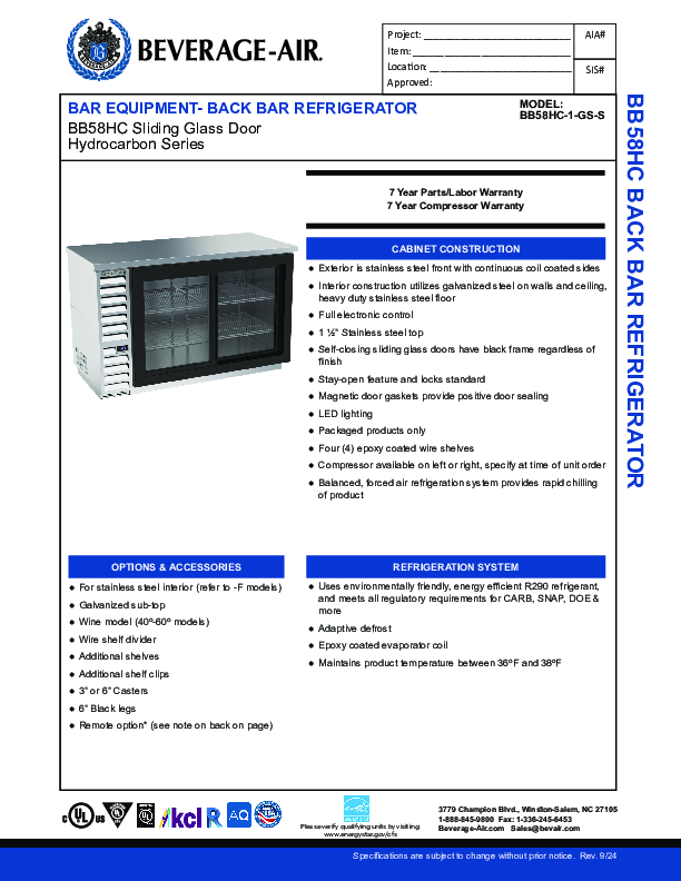 Cutsheet