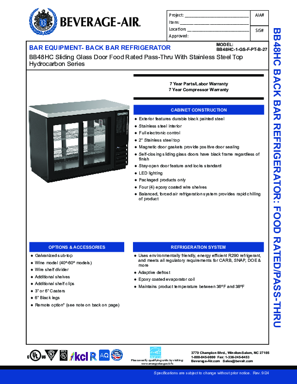 Cutsheet