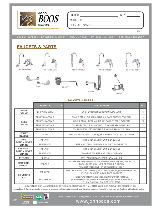 Cutsheet