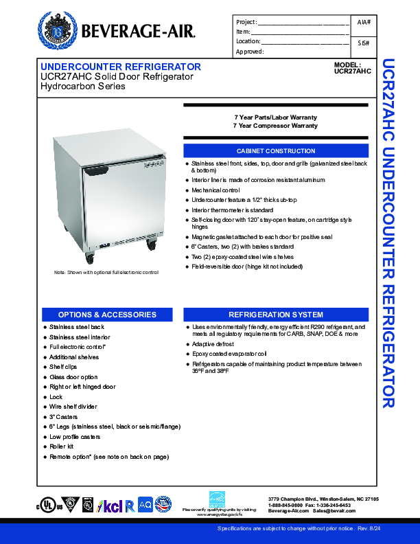 Cutsheet