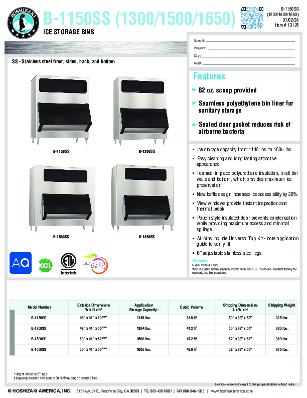 Cutsheet