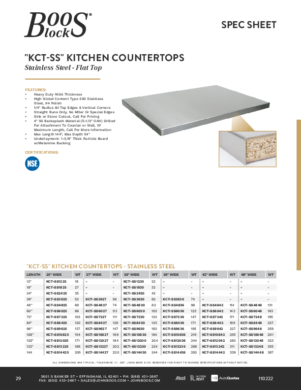 Cutsheet