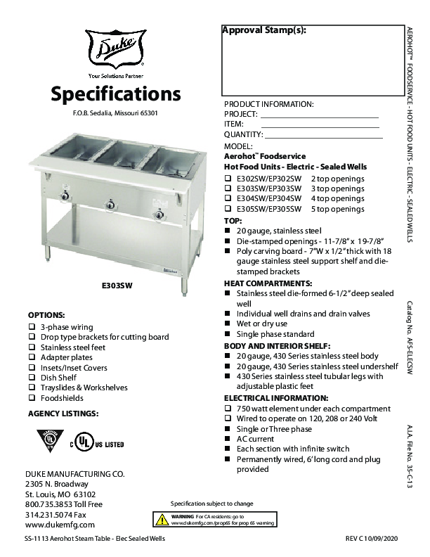 Cutsheet