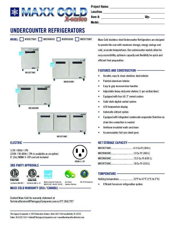 Cutsheet