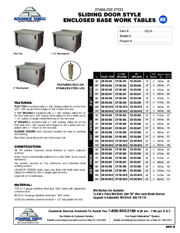 Cutsheet