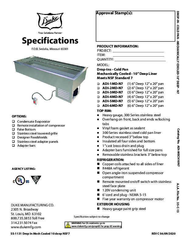 Cutsheet