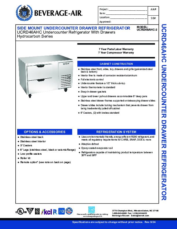 Cutsheet