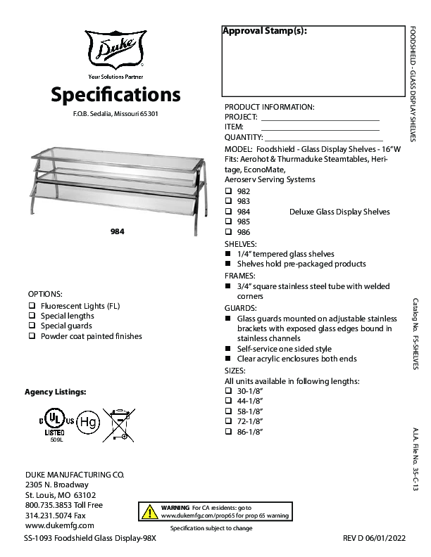 Cutsheet