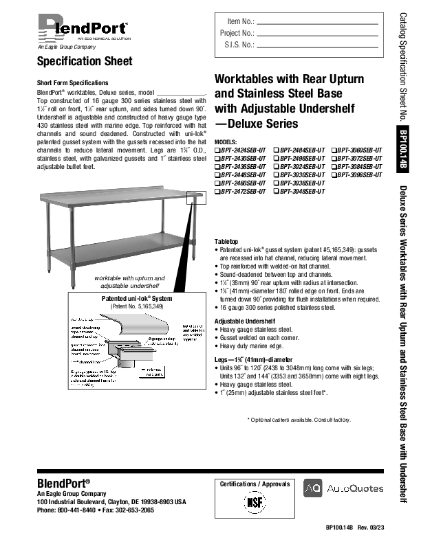 Cutsheet