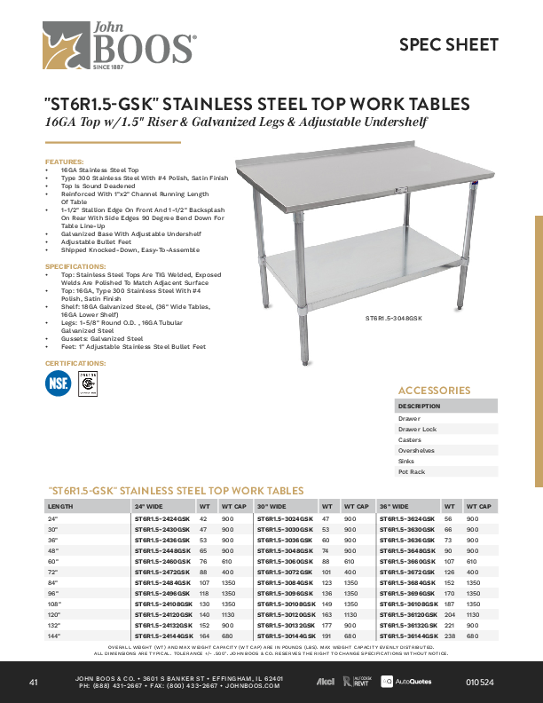 Cutsheet