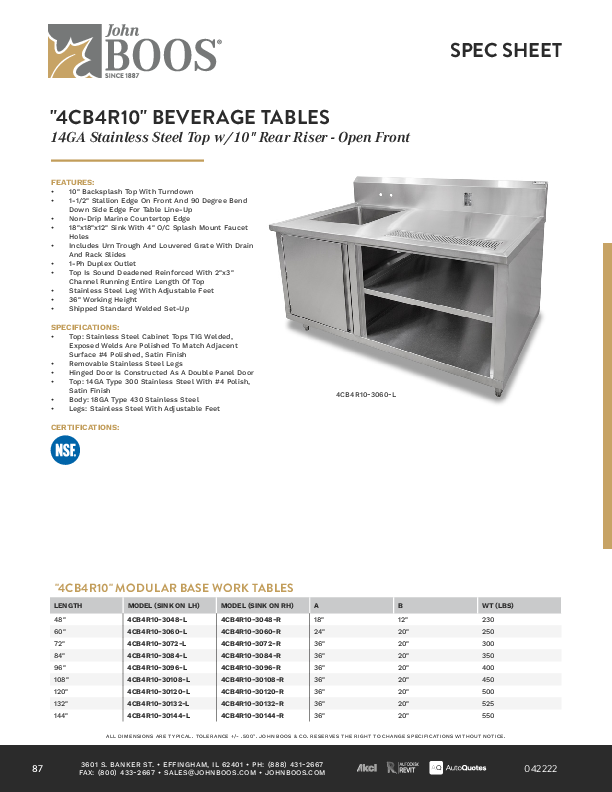 Cutsheet