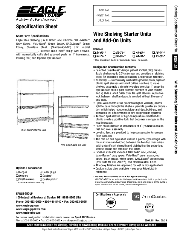 Cutsheet