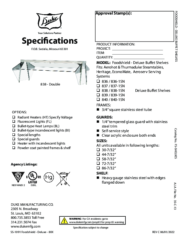 Cutsheet