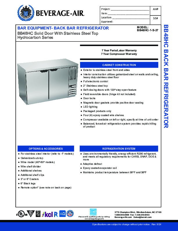 Cutsheet