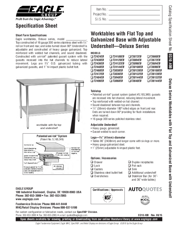 Cutsheet