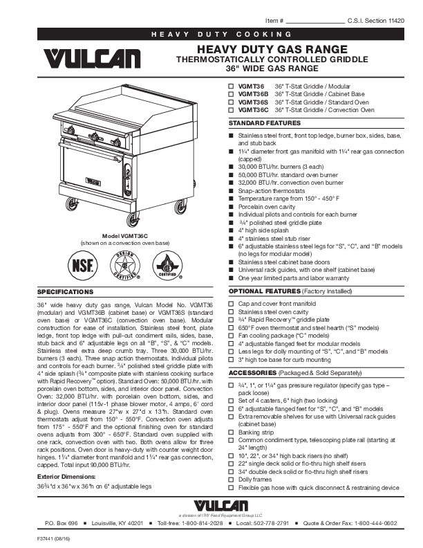 Cutsheet