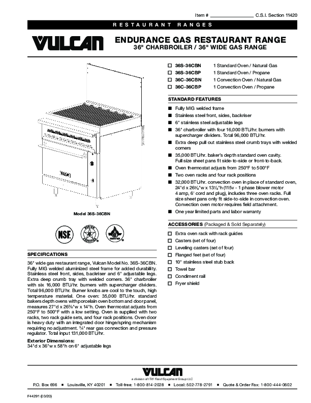 Cutsheet