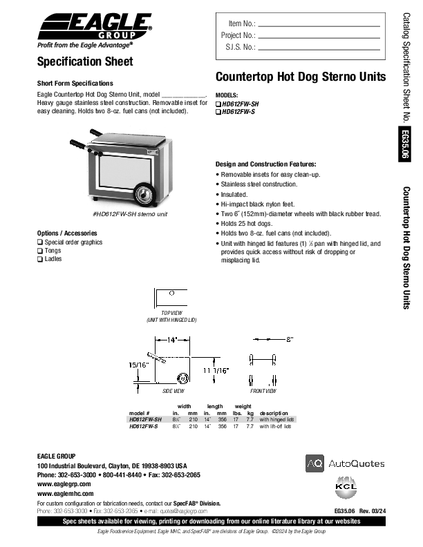 Cutsheet