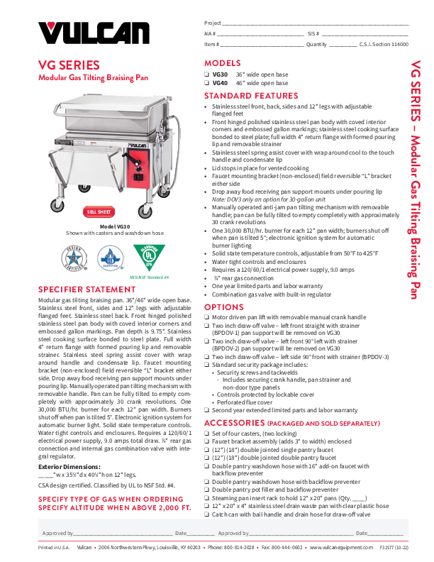 Cutsheet