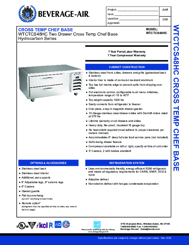 Cutsheet