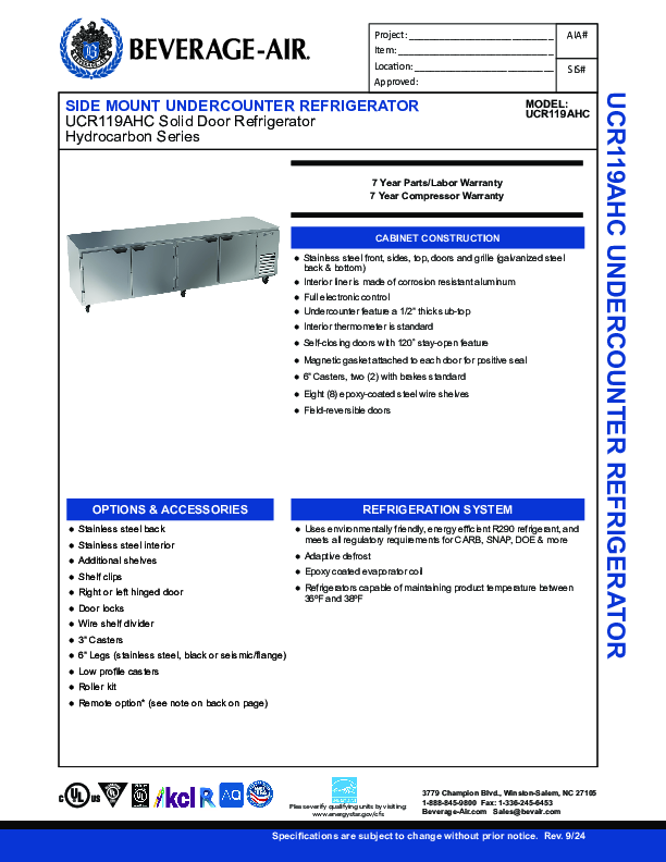 Cutsheet