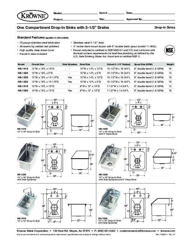 Cutsheet