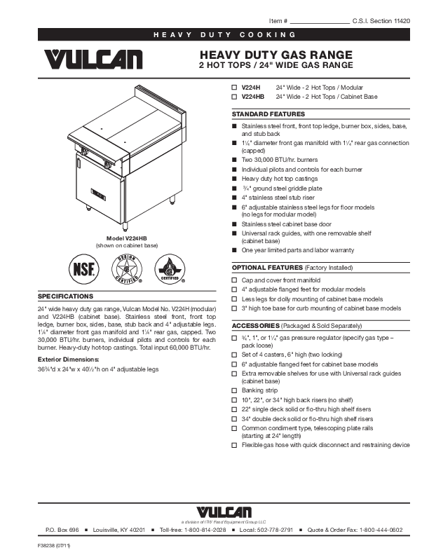 Cutsheet