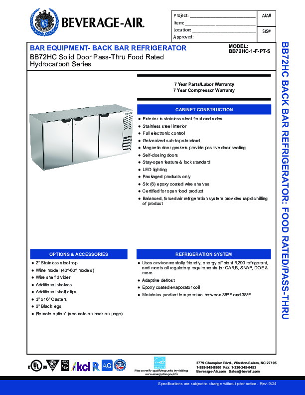 Cutsheet