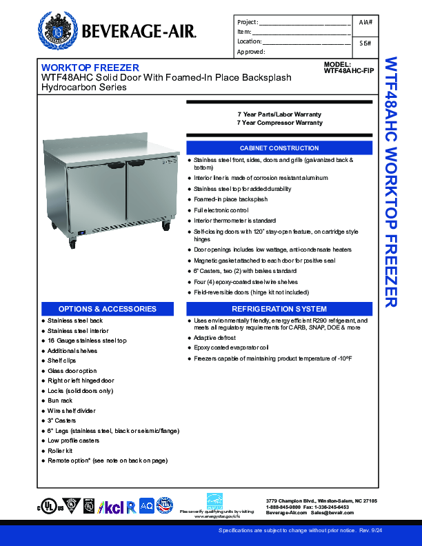 Cutsheet