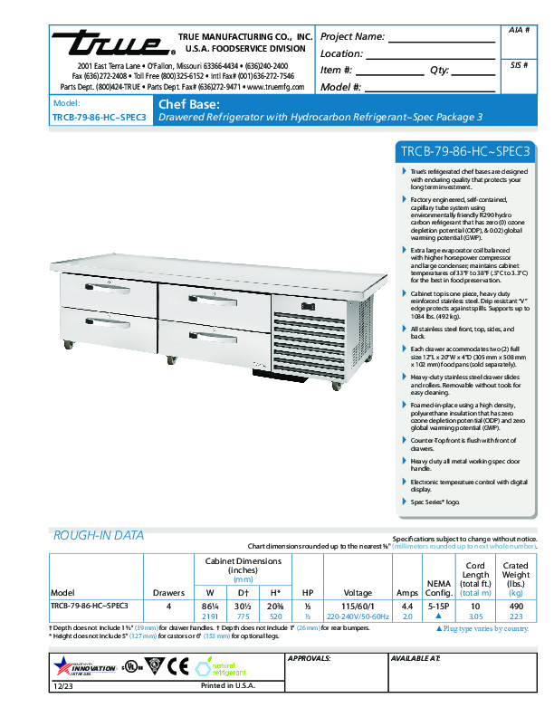 Cutsheet