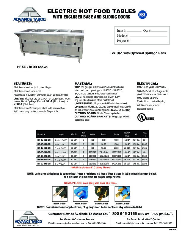 Cutsheet