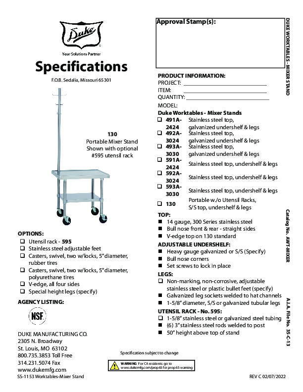 Cutsheet