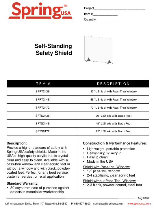 Cutsheet