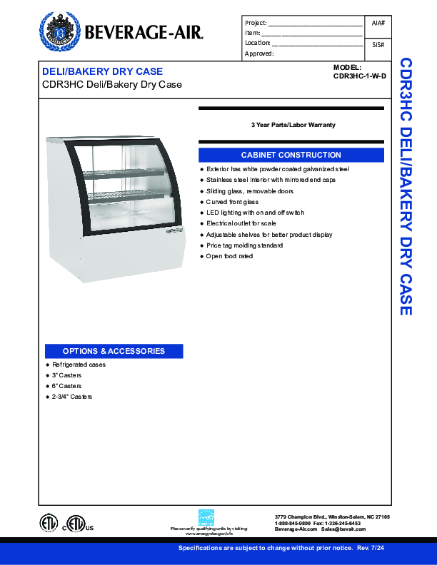 Cutsheet