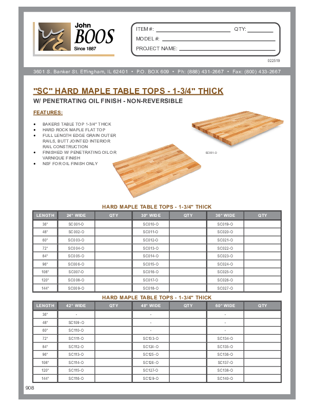 Cutsheet