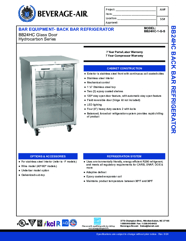 Cutsheet