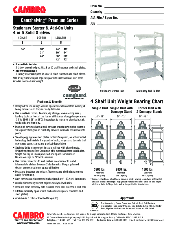 Cutsheet