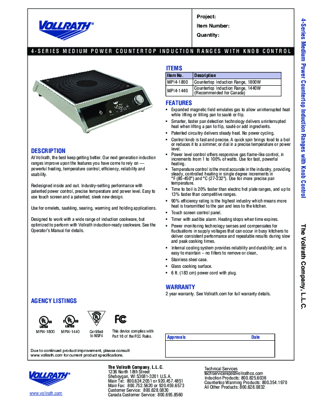 Cutsheet