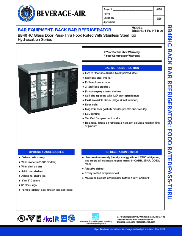 Cutsheet