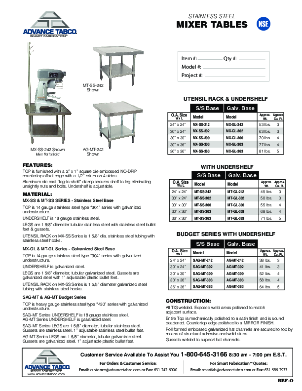 Cutsheet