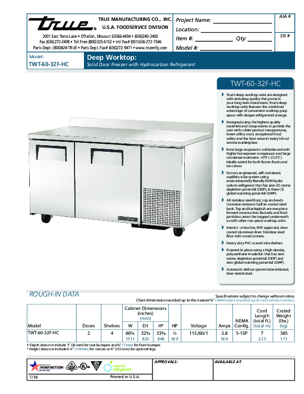 Cutsheet