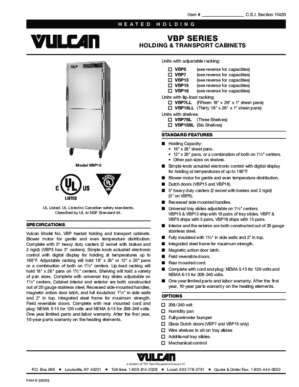 Cutsheet