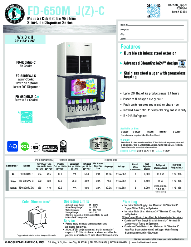 Cutsheet