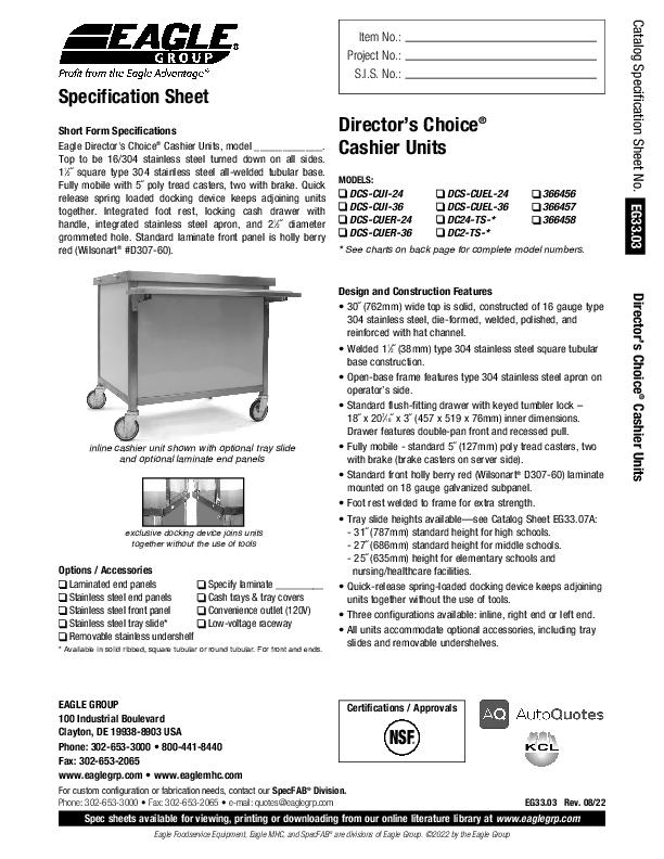 Cutsheet