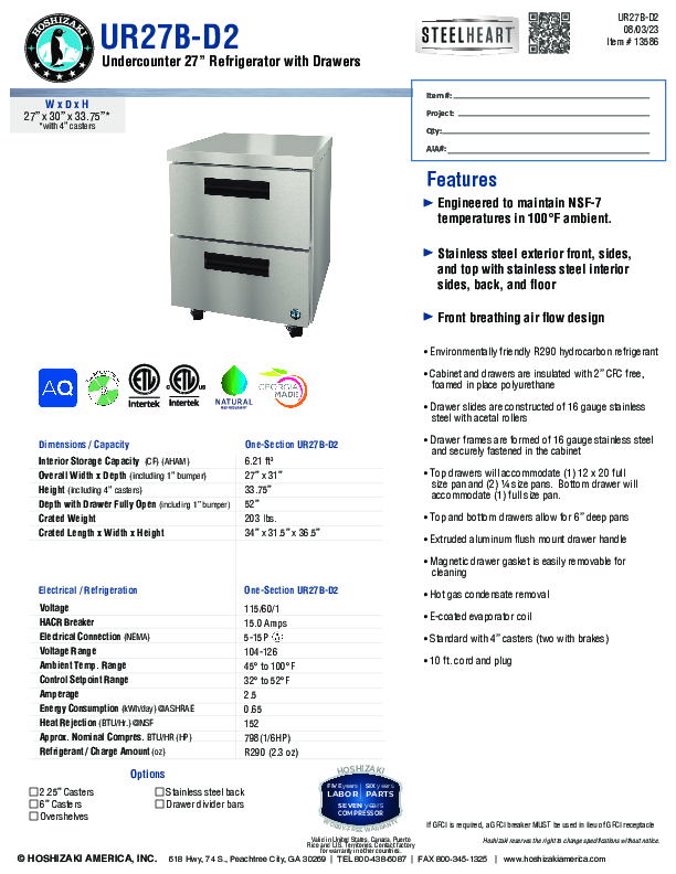 Cutsheet