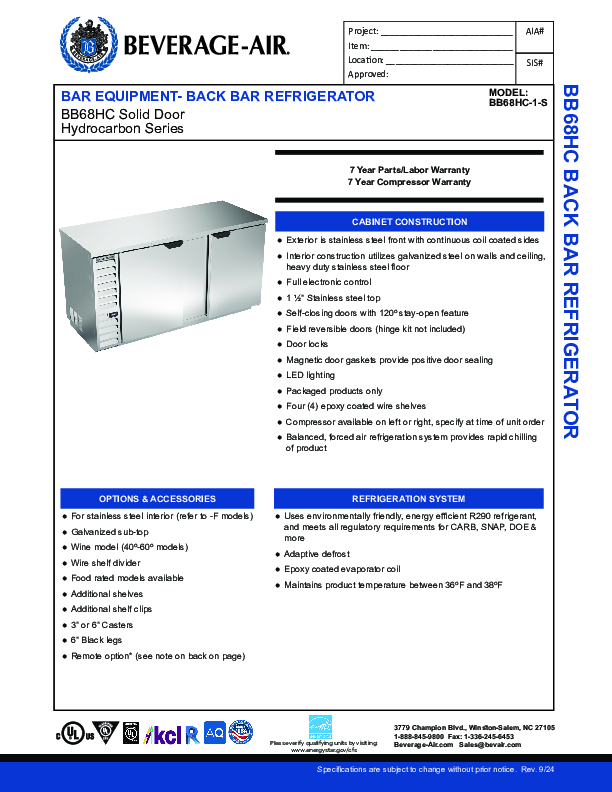 Cutsheet